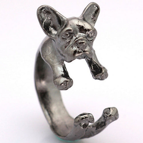 Animal French Bulldog Ring Men   Women Animal Wrap Ring French Bulldog Ring SM6