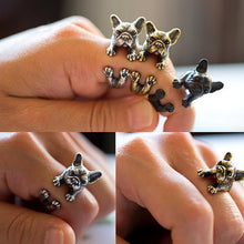 Animal French Bulldog Ring Men   Women Animal Wrap Ring French Bulldog Ring SM6