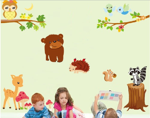 Animales Backgrounds Childrens Room Decorative Wall Stickers Home Decor Removable Waterproof SM6