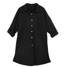 Antumn Women Casual Blouses Front Pocket Side Slit Turn-Down Collar Shirt Long Sleeve Women Tops Plus Size Blusas SM6