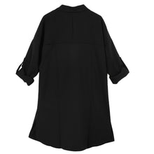 Antumn Women Casual Blouses Front Pocket Side Slit Turn-Down Collar Shirt Long Sleeve Women Tops Plus Size Blusas SM6