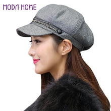 Artist Women's Warm Wool Beret Hat Beading Mesh Lining Cap Casual Dome Bare Chapeu Feminino Boina SM6