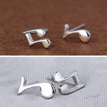 Artistic Gift Lovely Silver Plated Asymmetry Musical Note Shape Ear Stud Earrings SM6