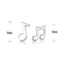 Artistic Gift Lovely Silver Plated Asymmetry Musical Note Shape Ear Stud Earrings SM6