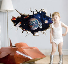 Astronauts nursery living room Bedroom backdrop Solar System wall stickers for kids rooms outer space 3d effect wall decals SM6