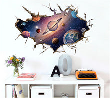 Astronauts nursery living room Bedroom backdrop Solar System wall stickers for kids rooms outer space 3d effect wall decals SM6
