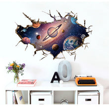 Astronauts nursery living room Bedroom backdrop Solar System wall stickers for kids rooms outer space 3d effect wall decals SM6
