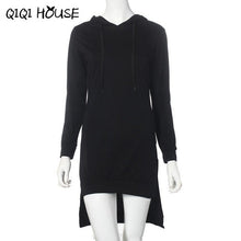 Autumn 2016 Women Hooded Sweatshirt Dress Loose Casual Long Sleeve Irregular Pullover Pockets Vestidos Casuales De Mujer#C818 SM6