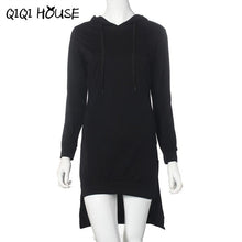 Autumn 2016 Women Hooded Sweatshirt Dress Loose Casual Long Sleeve Irregular Pullover Pockets Vestidos Casuales De Mujer#C818 SM6