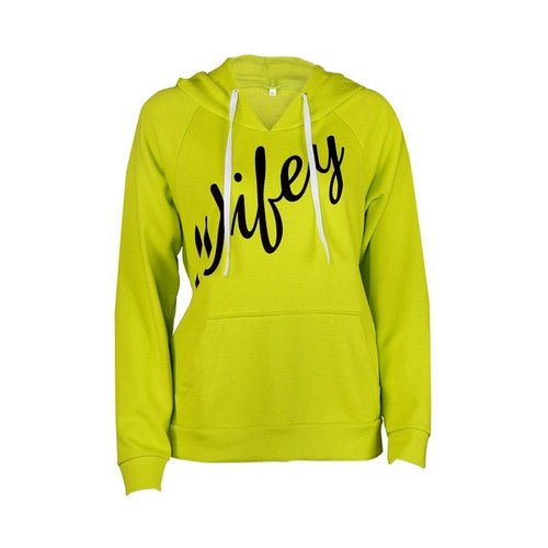 Autumn 2016 Women Velvet Hooded Sweatershirt Fluorescent Green Unsix Long Sleeve Print Letter Blouse Chandal Mujer Completo#A910 SM6