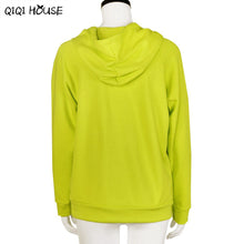 Autumn 2016 Women Velvet Hooded Sweatershirt Fluorescent Green Unsix Long Sleeve Print Letter Blouse Chandal Mujer Completo#A910 SM6