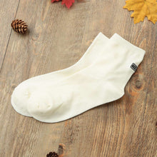 And Women Girls Cotton Socks Letter Embroidery Calcetines Solid Color Soft Warm Socks Simple Basic meia Hosiery SM6