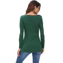 T Shirt Women Solid Deep V-Neck Tees Asymmetrical Hem Long Sleeve Pull Slim Fit Sexy Tops Camisas Femininas  SM6