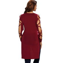 Women V Neck T-Shirt Low Cut Crisscross Hollow Out Camisas Femininas Strappy Sleeve Split High Low Hem Tops SM6