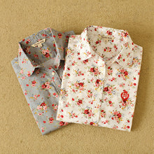 Autumn Female Floral Print Blouses Long Sleeve Fashion Cotton Blusas Femininas Japanese Style Tops 70017 SM6