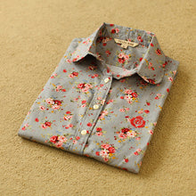 Autumn Female Floral Print Blouses Long Sleeve Fashion Cotton Blusas Femininas Japanese Style Tops 70017 SM6