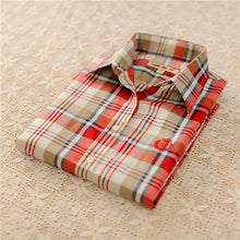 Autumn Female Plaid Blouses Long Sleeve Fashion Blusas Femininas Tops Turn-down Collar Shirt With Button 71639 SM6