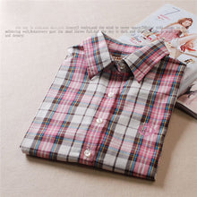 Autumn Female Plaid Blouses Long Sleeve Fashion Blusas Femininas Tops Turn-down Collar Shirt With Button 71639 SM6