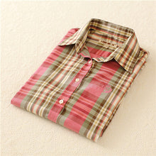 Autumn Female Plaid Blouses Long Sleeve Fashion Blusas Femininas Tops Turn-down Collar Shirt With Button 71639 SM6