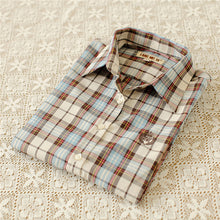 Autumn Female Plaid Blouses Long Sleeve Fashion Blusas Femininas Tops Turn-down Collar Shirt With Button 71639 SM6