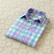 Autumn Female Plaid Blouses Long Sleeve Fashion Blusas Femininas Tops Turn-down Collar Shirt With Button 71639 SM6