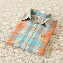Autumn Female Plaid Blouses Long Sleeve Fashion Blusas Femininas Tops Turn-down Collar Shirt With Button 71639 SM6