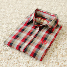 Autumn Female Plaid Blouses Long Sleeve Fashion Blusas Femininas Tops Turn-down Collar Shirt With Button 71639 SM6