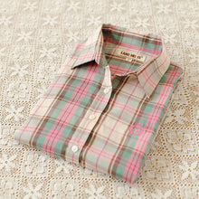 Autumn Female Plaid Blouses Long Sleeve Fashion Blusas Femininas Tops Turn-down Collar Shirt With Button 71639 SM6