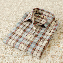 Autumn Female Plaid Blouses Long Sleeve Fashion Blusas Femininas Tops Turn-down Collar Shirt With Button 71639 SM6