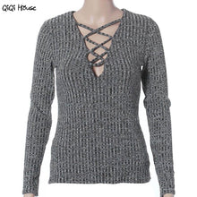 Autumn Long Sleeve Women Blouse Knitted Sexy V-Neck Casual Blouse Long Sleeve Slim Blouse Remeras Mujer Casual#B11 SM6