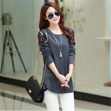 Autumn New Blouses Women Long Sleeve Shirt Tops Fashion Lace Patchwork Bottoming Blouse  Female Loose Casual Shirts 31757 SM6