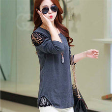 Autumn New Blouses Women Long Sleeve Shirt Tops Fashion Lace Patchwork Bottoming Blouse  Female Loose Casual Shirts 31757 SM6