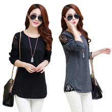 Autumn New Blouses Women Long Sleeve Shirt Tops Fashion Lace Patchwork Bottoming Blouse  Female Loose Casual Shirts 31757 SM6