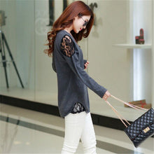 Autumn New Blouses Women Long Sleeve Shirt Tops Fashion Lace Patchwork Bottoming Blouse  Female Loose Casual Shirts 31757 SM6