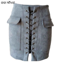 Autumn Skirts Womens Cross Bandage Suede Fabric Mini Skirt Slim Seamless Stretch Tight Elegant Skirt Saia Longa#C907 SM6