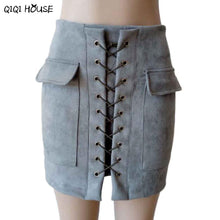 Autumn Skirts Womens Cross Bandage Suede Fabric Mini Skirt Slim Seamless Stretch Tight Elegant Skirt Saia Longa#C907 SM6