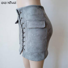 Autumn Skirts Womens Cross Bandage Suede Fabric Mini Skirt Slim Seamless Stretch Tight Elegant Skirt Saia Longa#C907 SM6