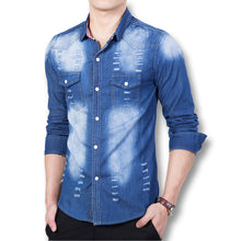 Men Denim Shirts Shirts Men Denim Jeans Casual Slim Fits SM6