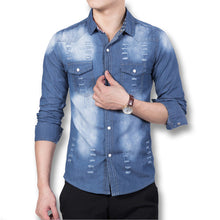 Men Denim Shirts Shirts Men Denim Jeans Casual Slim Fits SM6