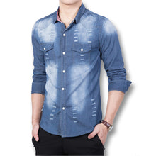 Men Denim Shirts Shirts Men Denim Jeans Casual Slim Fits SM6