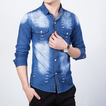 Men Denim Shirts Shirts Men Denim Jeans Casual Slim Fits SM6