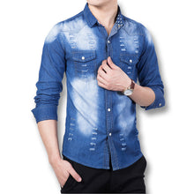 Men Denim Shirts Shirts Men Denim Jeans Casual Slim Fits SM6