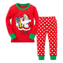 2pcss Kids Christmas Gift Clothing Set Cotton Long Sleeve Children Santa Print Suit Clothes Sets 2-7Years SM6