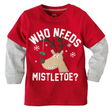 Cute Baby Boys Girl Long Sleeve Cotton Striped T shirts Children T-shirt Kids Infant Clothing Christmas Gifts SM6