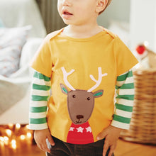 Cute Baby Boys Girl Long Sleeve Cotton Striped T shirts Children T-shirt Kids Infant Clothing Christmas Gifts SM6