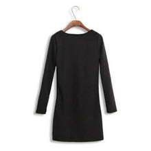 Slim All-match V-neck Long-sleeve Bodycon Pencil Women Mini Dress SM6