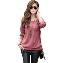 Autumn Women Lady O-neck Batwing Sleeve Button Decor Casual Tops Blusas Femininas Blouse70036 SM6