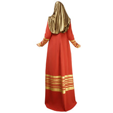 Women Muslim Maxi Dress Stripe Zipper Long Sleeves Abaya Kaftan Islamic Robe XL Long Dress OrangeBlack Islamic Clothing SM6