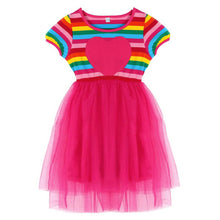 BOBORA Kids Baby Girl Toddler Rainbow Striped Tutu Dresses Girls Top Party Dress Outfit Clothes SM6