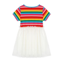 BOBORA Kids Baby Girl Toddler Rainbow Striped Tutu Dresses Girls Top Party Dress Outfit Clothes SM6